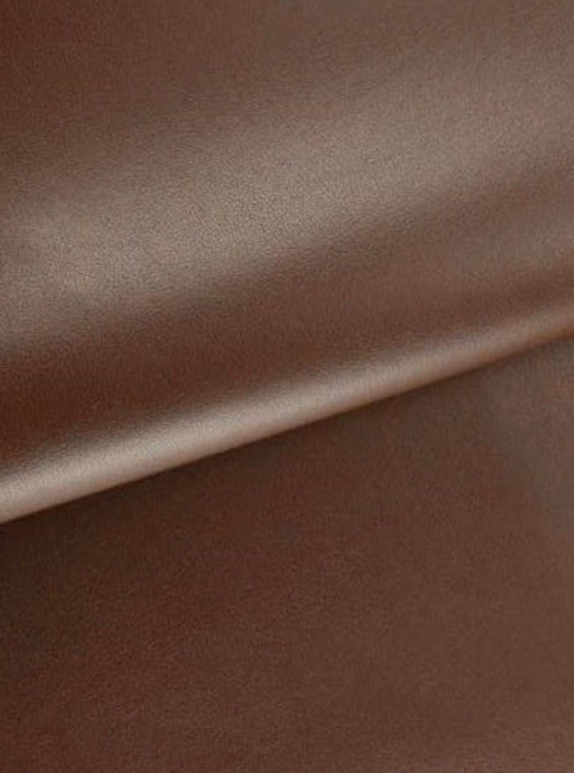 Stretch Faux Leather Chocolate