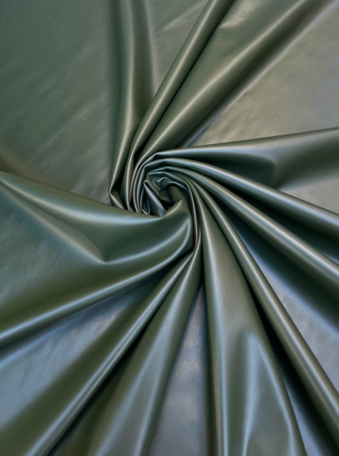 Stretch Faux Leather Olive Green