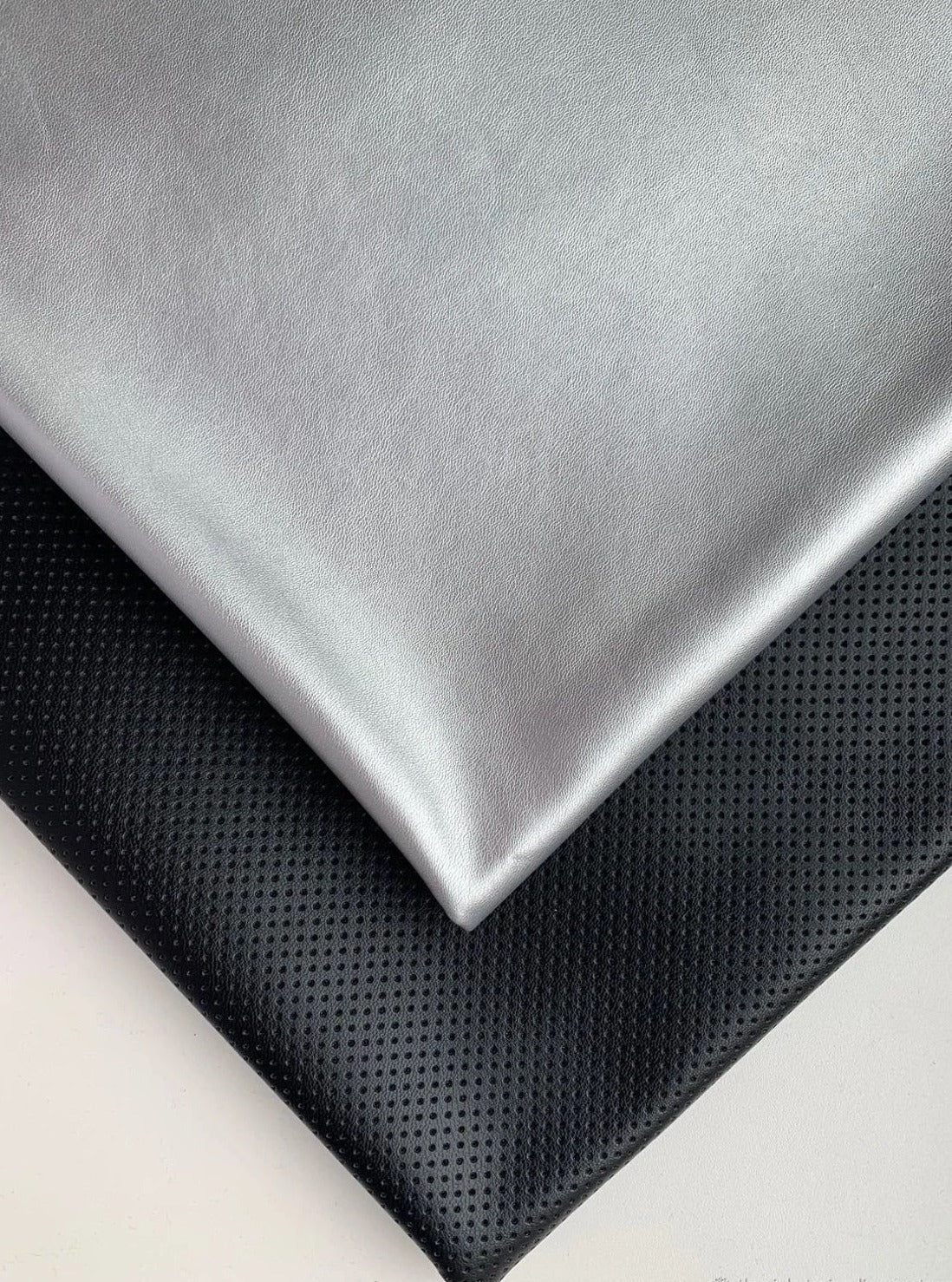 Stretch Faux Leather Silver