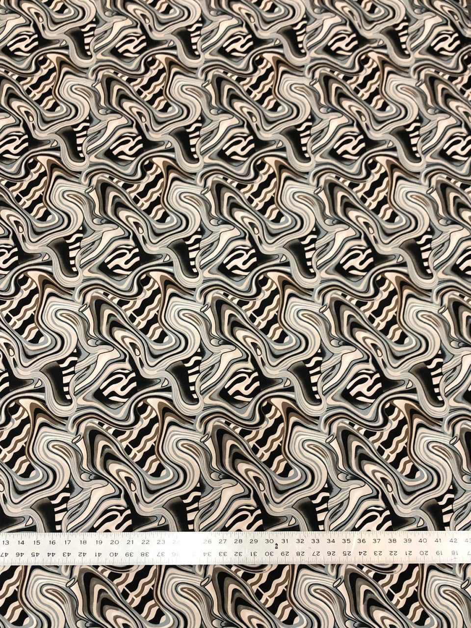 Swirl Abstract Design Polyester Spandex Fabric - Light Weight, 58"-60" Width