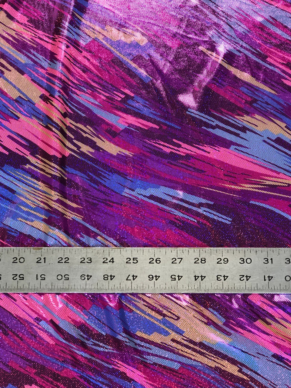 Shiny Hologram Color Splash Polyester Spandex Fabric - Hologram Color Splash, 58" Width