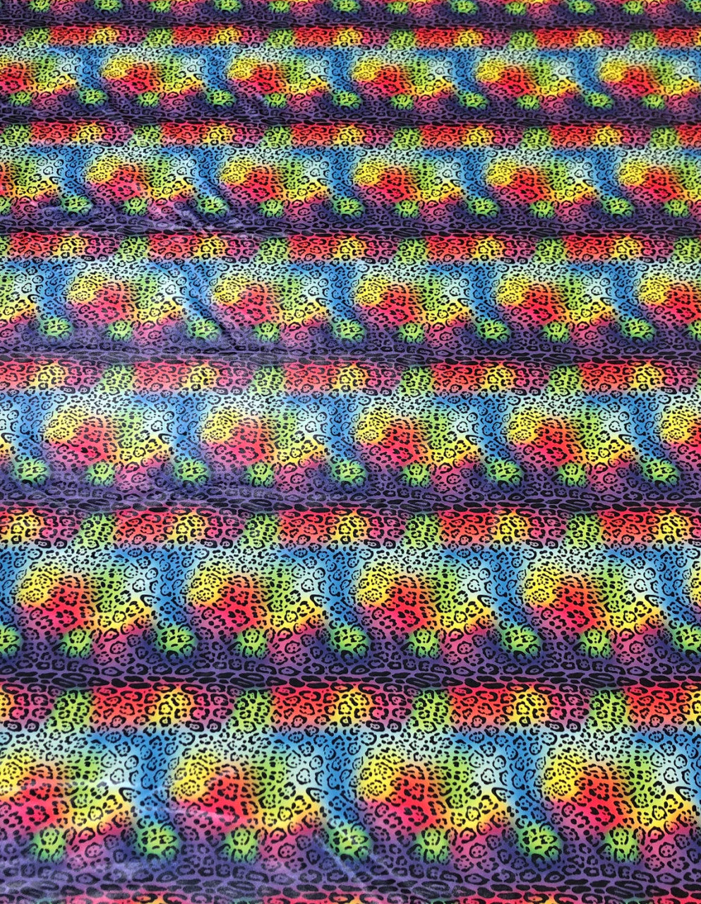 Cheetah Rainbow Print Polyester Spandex Fabric - Rainbow Cheetah Print, 58"-60" Width