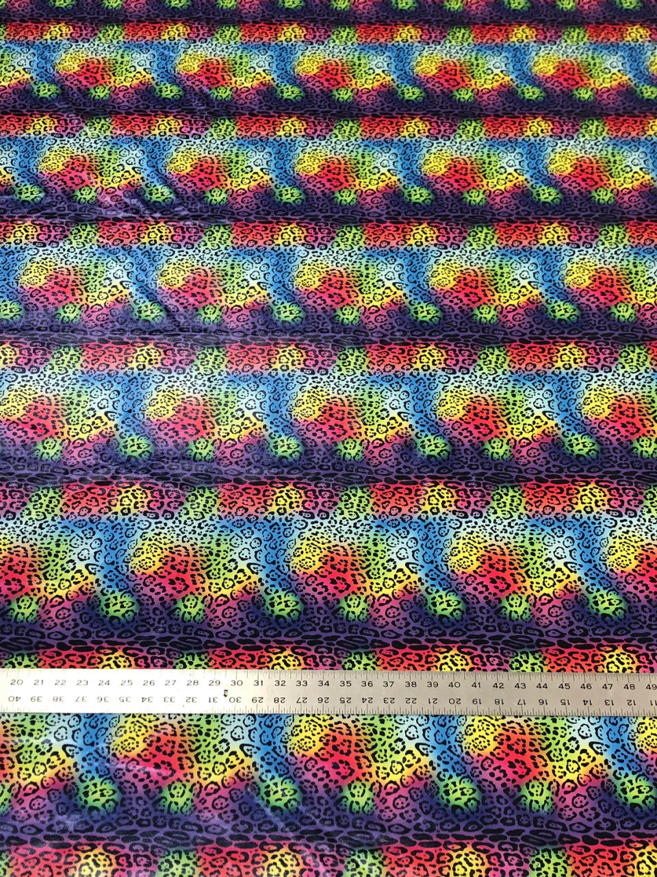 Cheetah Rainbow Print Polyester Spandex Fabric - Rainbow Cheetah Print, 58"-60" Width