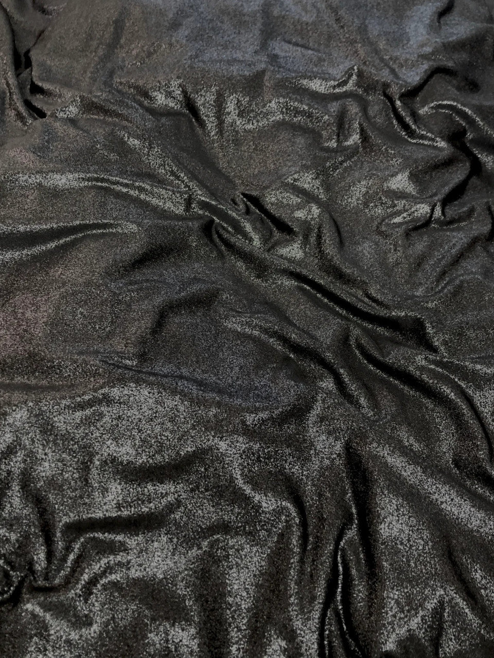 Black W/ Silver Lurex Polyester Spandex Fabric - Black, Silver Lurex, 58"-60" Width