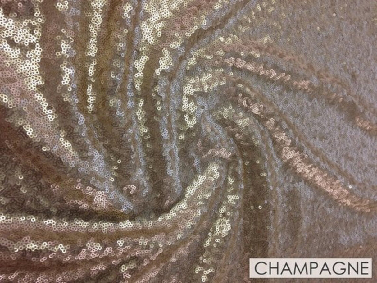 1 Yard Champagne Spangle/Glitz Sequins Fabric 55 Inch Width