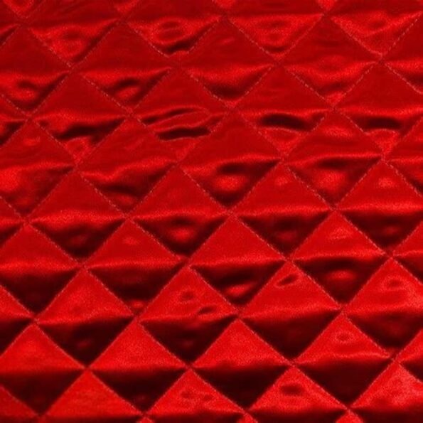Polyester Quilted Padded Fabric - Quilted Padded Design, Black, Gold, Pink, Red, White, Yellow, 58-60" Width (1 Yard)