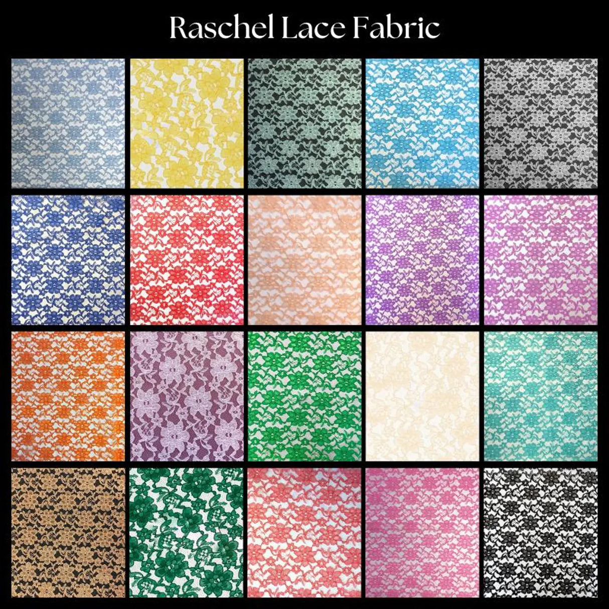Elegant Raschel Lace Polyester Fabric - French Floral, 60" Width