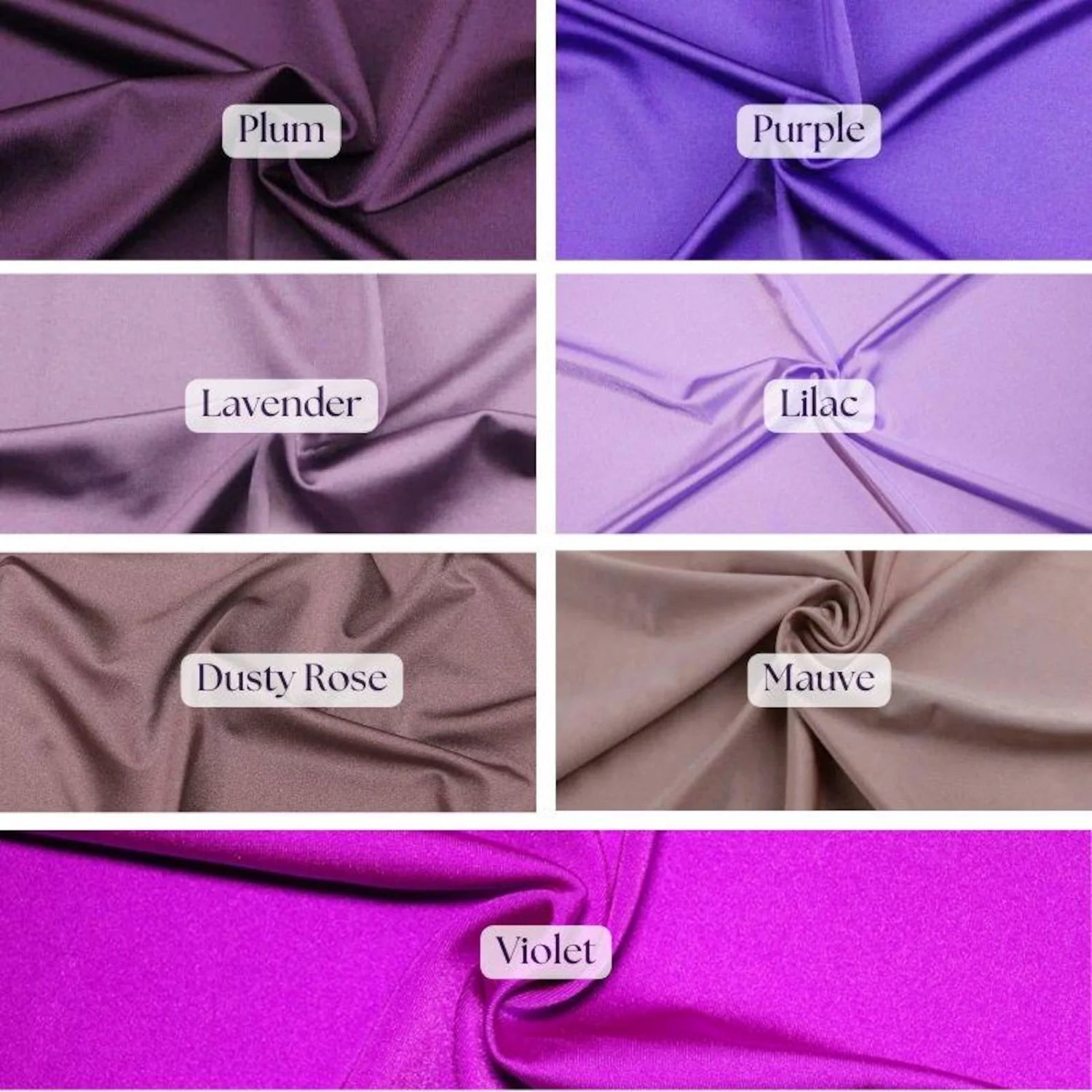 1 Yard Mauve Shiny Milliskin Nylon Spandex 4-Way Stretch Fabric 60" Width