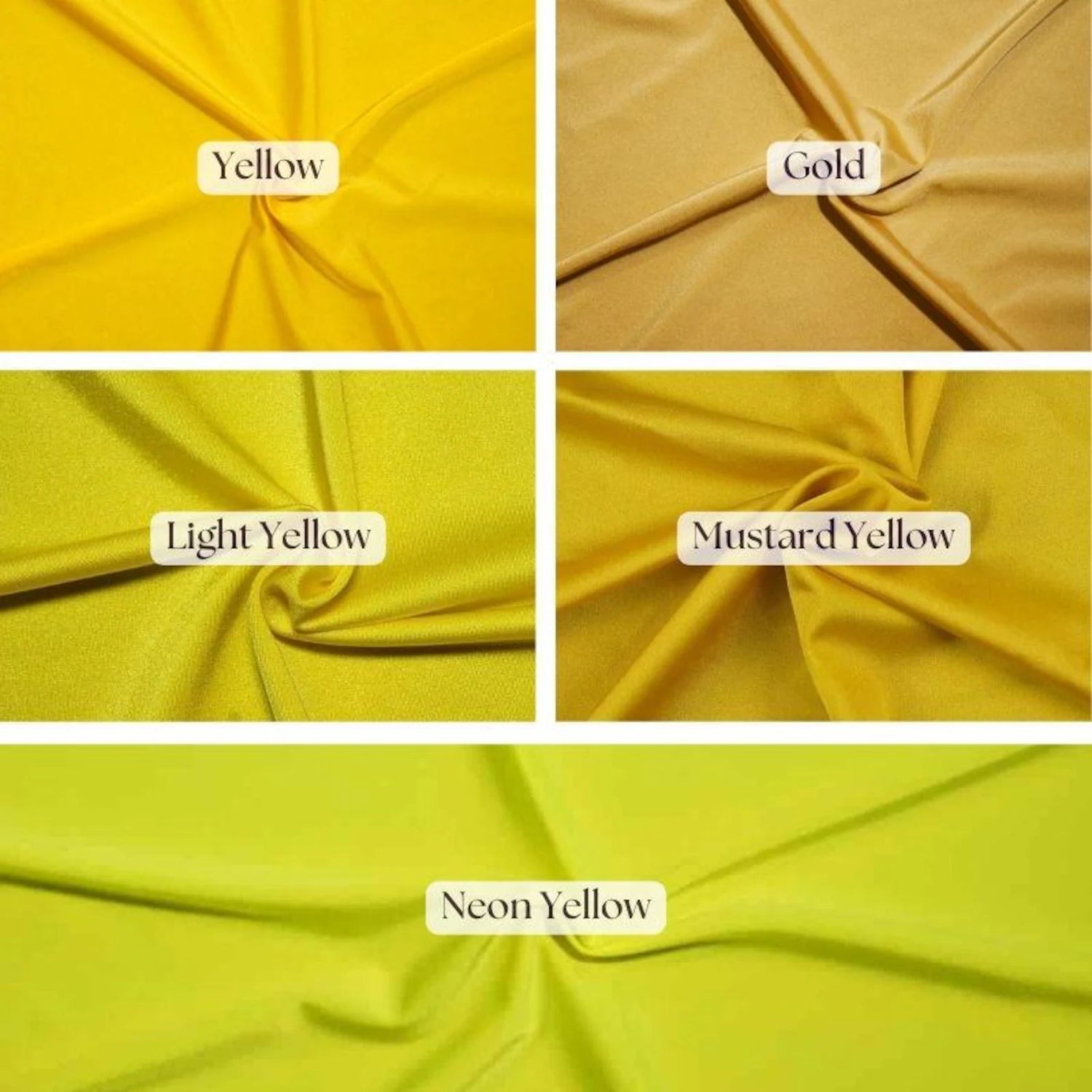 1 Yard Light Yellow Shiny Milliskin Nylon Spandex 4-Way Stretch Fabric 60" Width