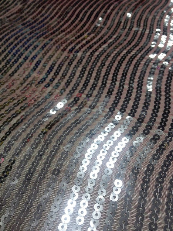 1 Yard Coral Taffeta Fabric with Hypnotic Sequins 50/52 Inch Width