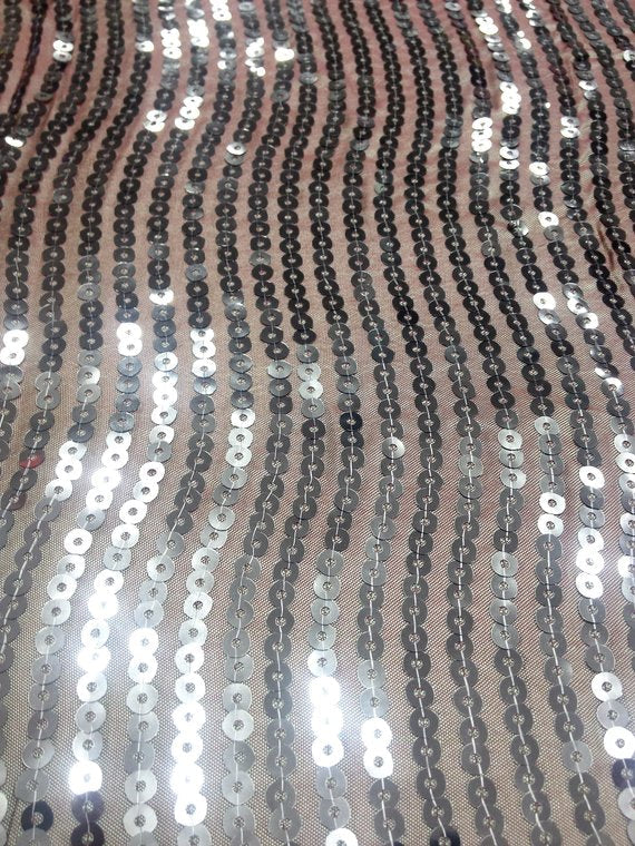 1 Yard Coral Taffeta Fabric with Hypnotic Sequins 50/52 Inch Width