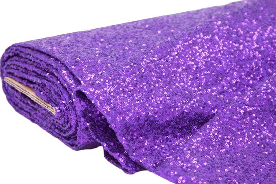 1 Yard Purple Glitz Sequin Fabric Sparkly Spangle Mesh for Costumes Decor Crafts 55 Inch Width