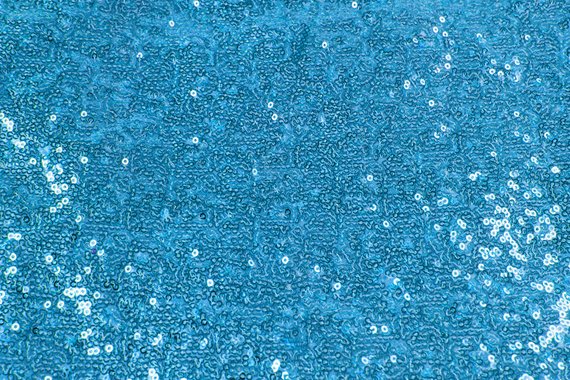 1 Yard Turquoise Spangle/Glitz Sequins Fabric 55 Inch Width