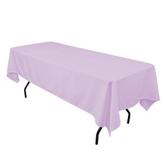 1 Yard Lavender Rectangle Tablecloth Washable Polyester for 6 Foot Table 60 Inch Width