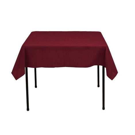 1 Yard Burgundy Square Tablecloth Washable Polyester for Square or Round Tables 60 Inch Width