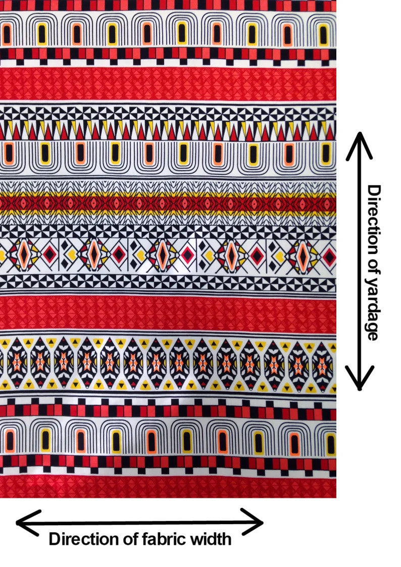 Retro Stripes Repeat Pattern Polyester Spandex Fabric - Retro Stripes Repeat Pattern, 58"- 60" Wide