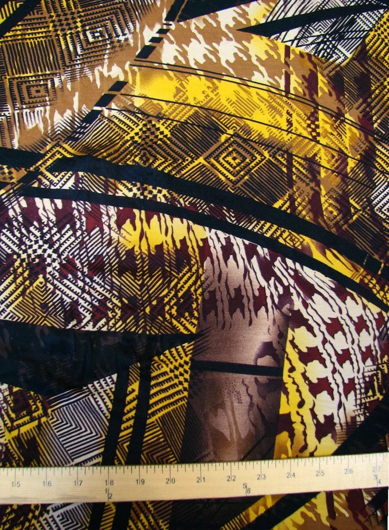 Modal Rayon Spandex Fabric - Abstract Design, Medium Weight, 58/60" Width