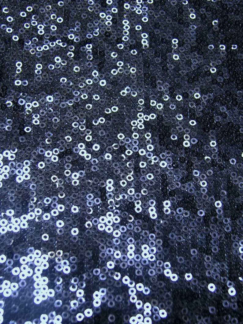Polyester Mesh Fabric - 3Mm Shiny Sequins, See Through, 54"-56" Width