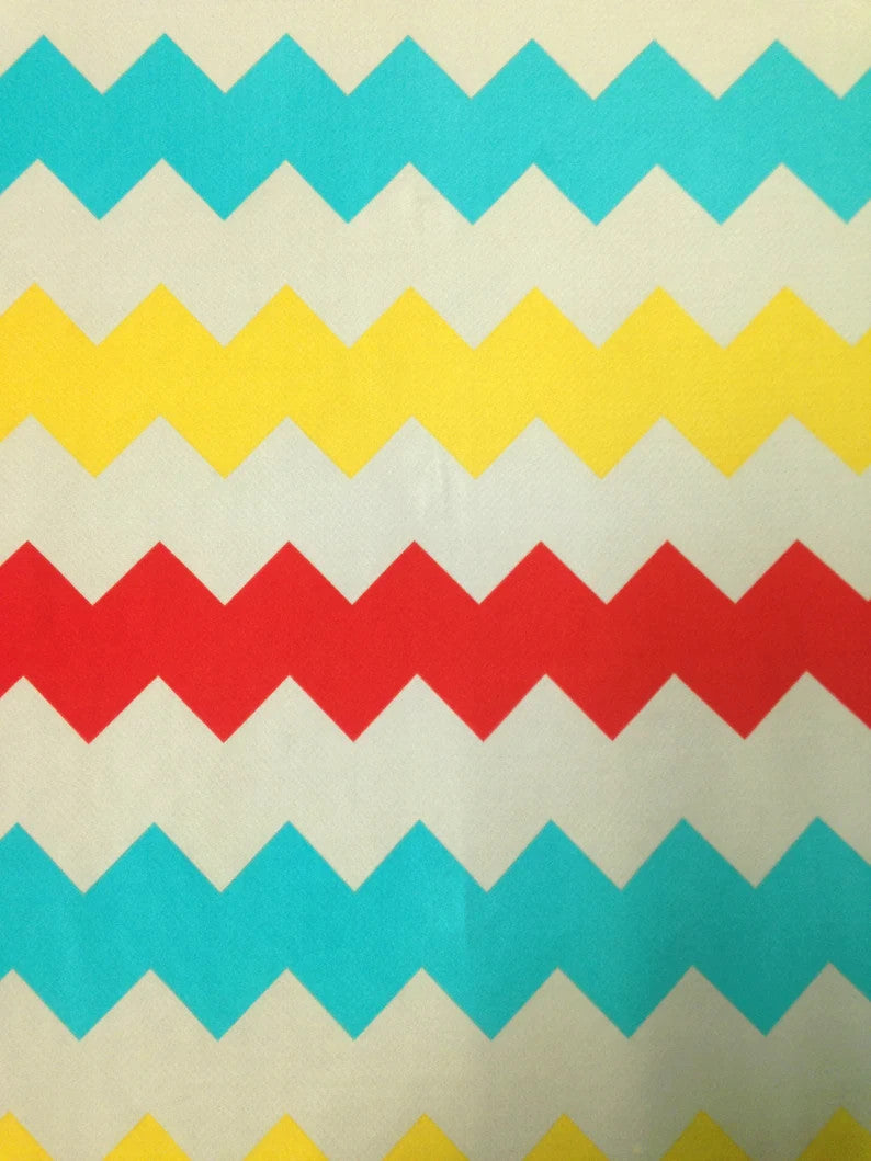Polyester Bulgari Spandex Fabric - Big Chevron Design, Light Weight, 2-Way Stretch, 58"-60" Width