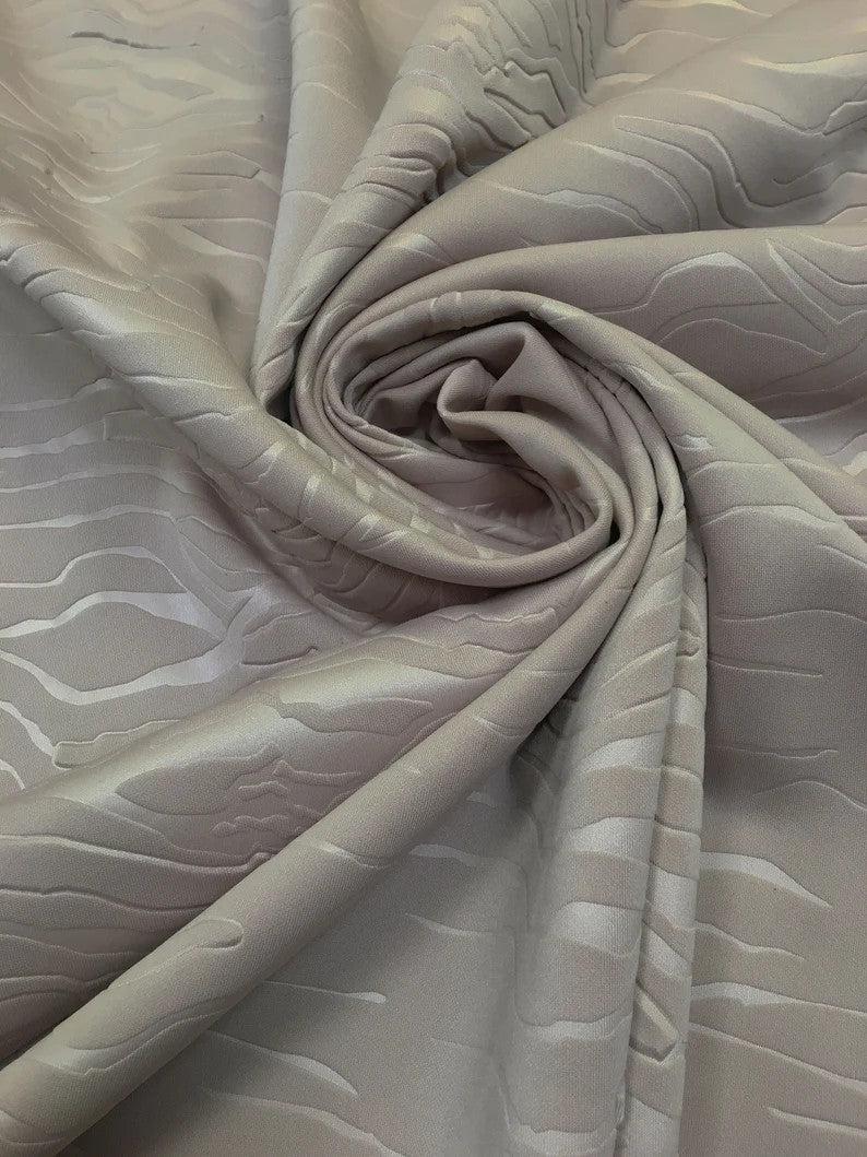 Polyester Techno Heavy Weight Fabric - Black Matte Zebra Design, 56" To 58" Width