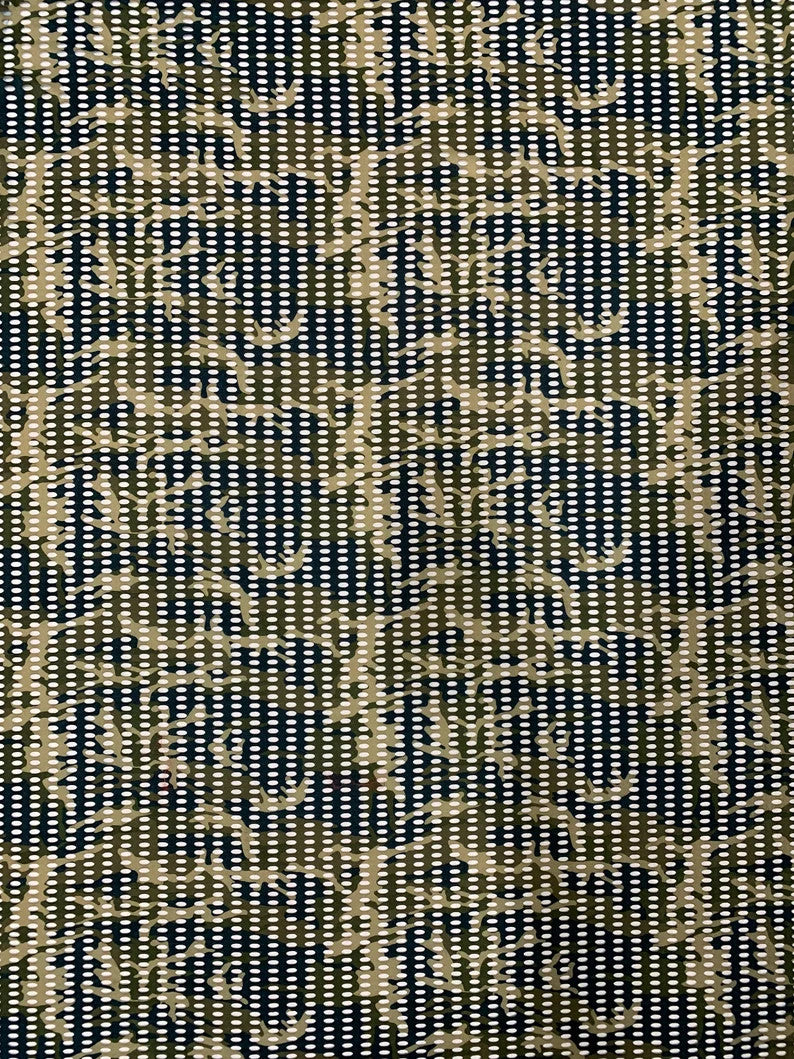 Nylon Spandex Fabric - See-Through Oval Fishnet Camouflage Design, 10 Mm Mesh, 58/60" Width