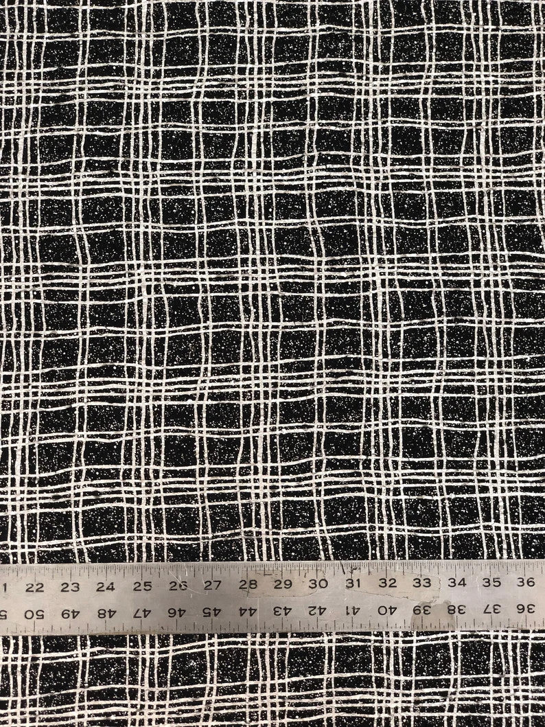 Polyester Spandex Fabric - Poodle Textured Dull Foil, 4Mm Sequins, Silver/Black, Gold/Black, 52/54" Width