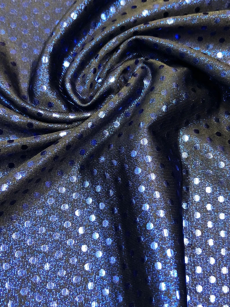 Polyester Spandex Fabric - 2Mm Circle Foil Dots, 58"-60" Wide