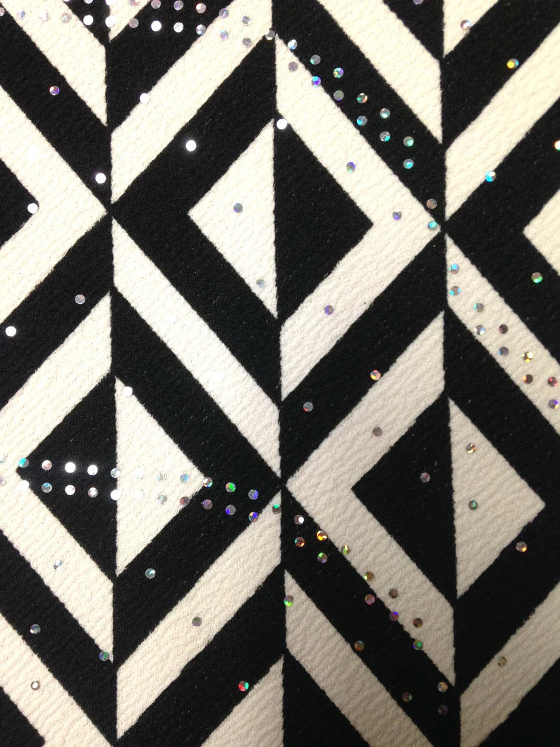 Polyester Spandex Textured Fukuro Fabric - 2-Way Stretch, 1Mm Hologram, Black, Navy, Red, 56" To 58" Width