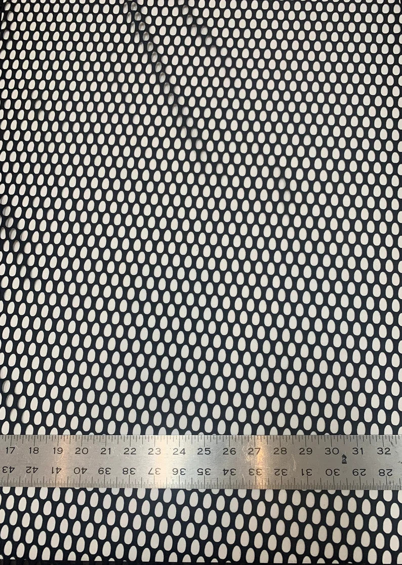 Nylon Spandex Oval Fishnet Mesh Fabric - See Through Plain Oval Pattern, 56" Width