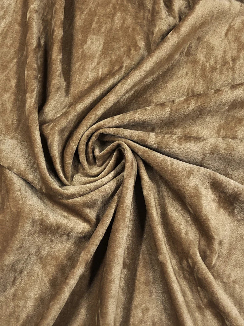 Nylon Spandex Fabric - Camel Soft Suede, Solid, 56" Width