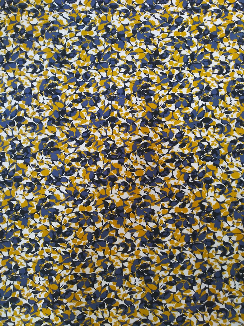 Polyester Spandex Fabric - Leaves Pattern, 58"-60" Width