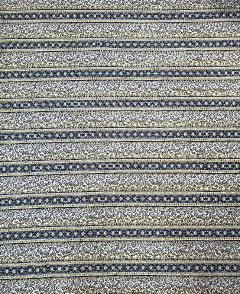 Polyester Cotton Spandex Fabric - Paisley Geometric Print, 58"-60" Width
