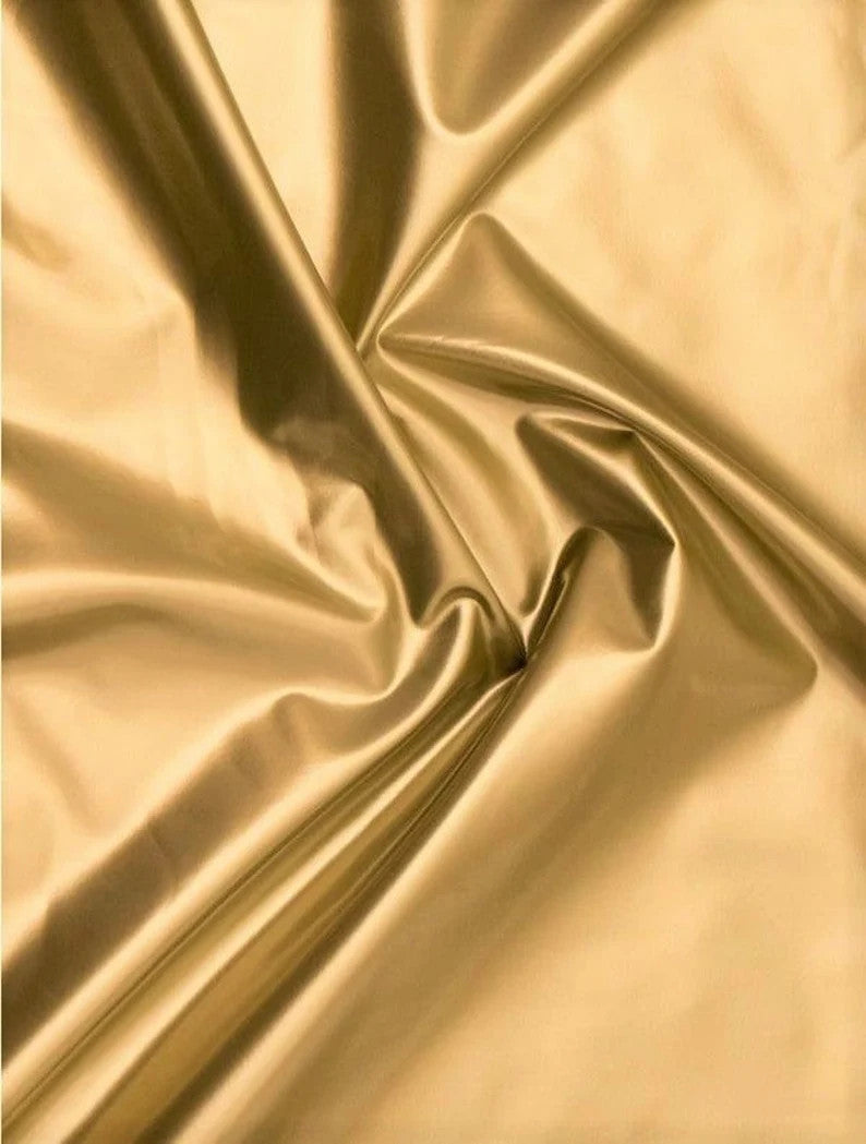 Polyester Spandex Shiny Faux Liquid Vinyl Fabric - Black, Red, Silver, White, Gold, Orange, 56" Width