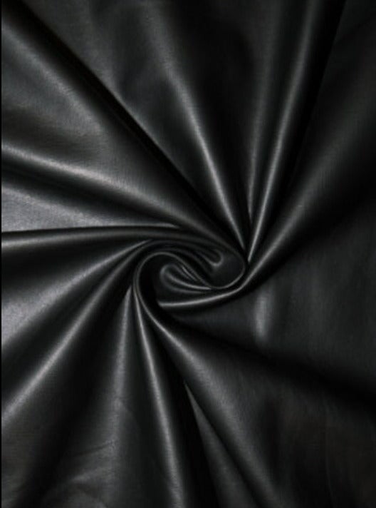 Black Stretch Faux Leather