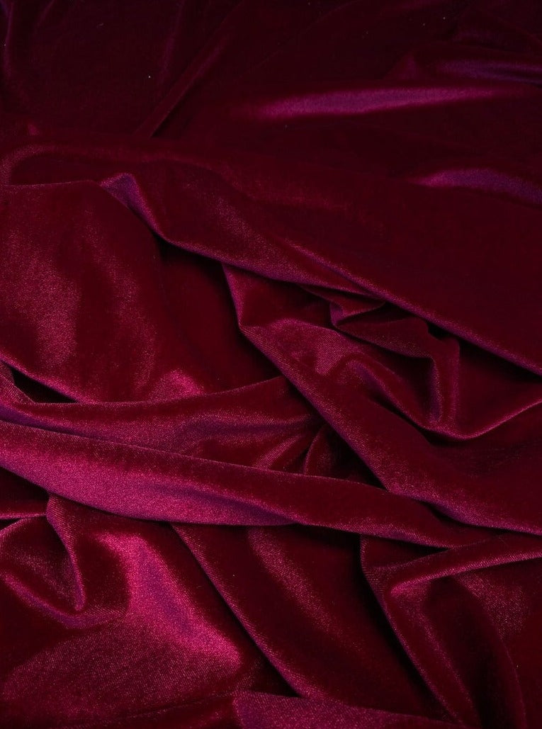 Burgundy 4-Way Stretch Velvet