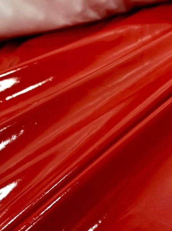 Red Glossy Stretch Patent Leather Latex