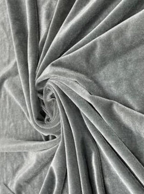Silver Stretch Velvet