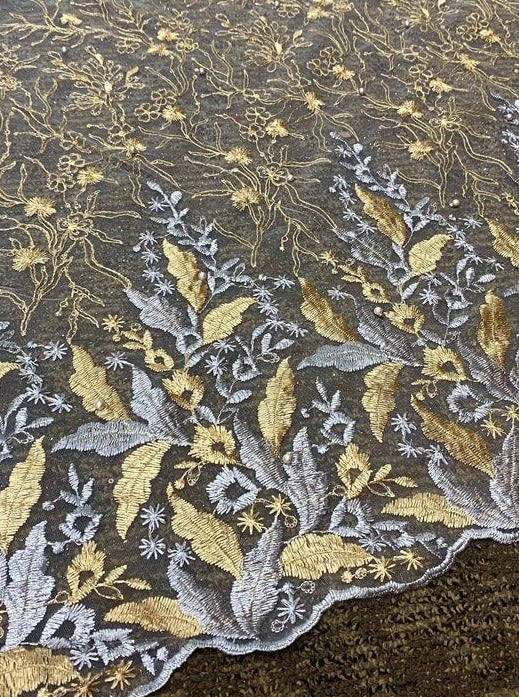 Embroidered Lace Gold/Silver Multicolor