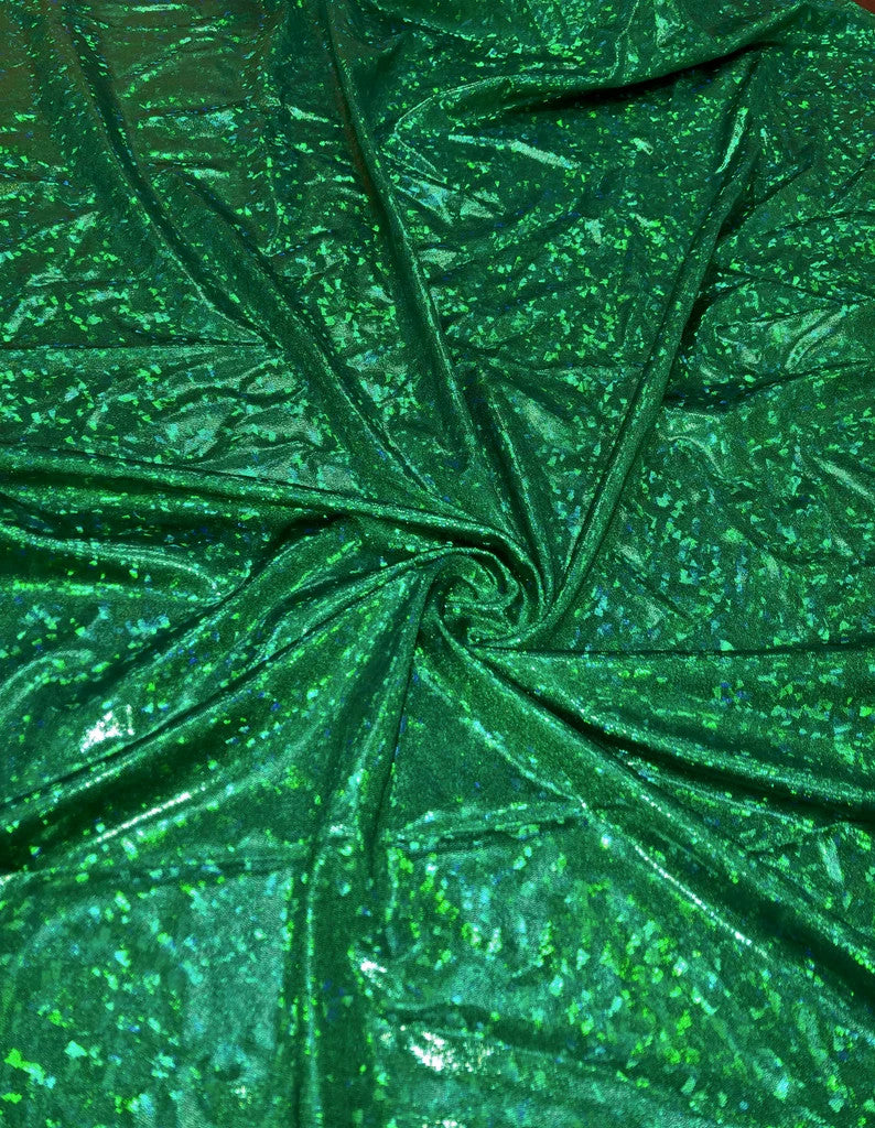 Nylon Spandex Fabric - Shatter Glass Mystique, Silver, Gold, Fuchsia, Green, Red, Black, Turquoise, Royal, 58"-60" Width
