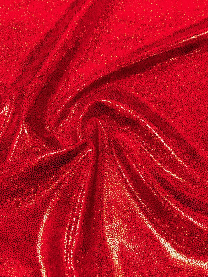 Holographic Shiny Pebble Foil Heavy Stretch Nylon Spandex Fabric - Black, Silver, Gold, Red, Green, Royal, 58"-60" Width