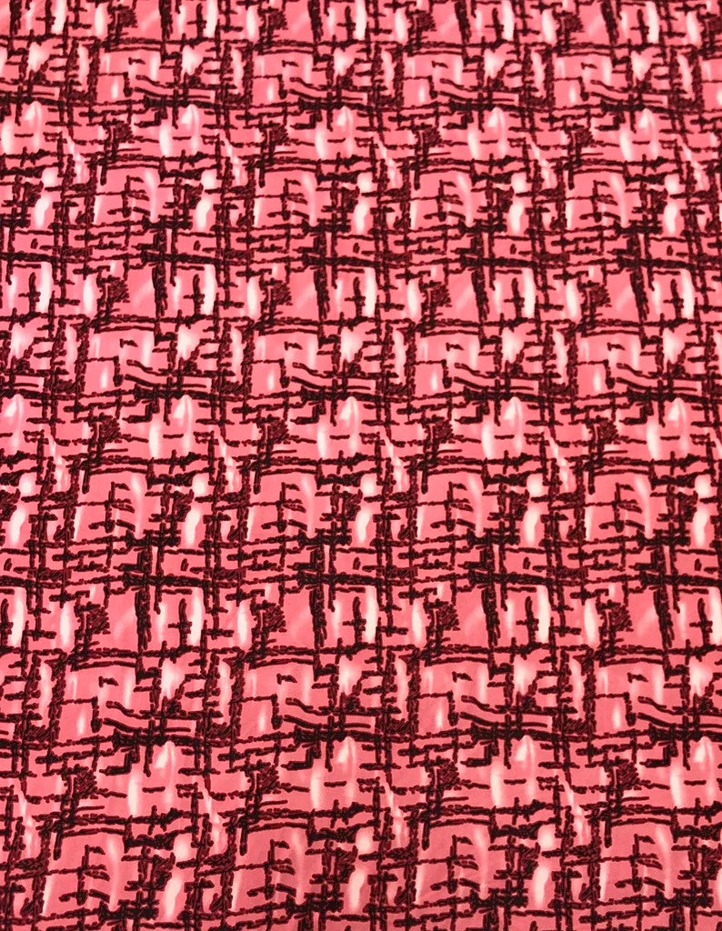 Abstract Squares Polyester Spandex Fabric - Abstract Squares Print, 58"-60" Width