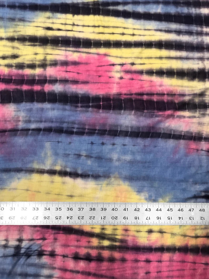 Tie Dye Abstract Print Rayon Spandex Fabric - Abstract Print, Multi Color, 58-60" Width