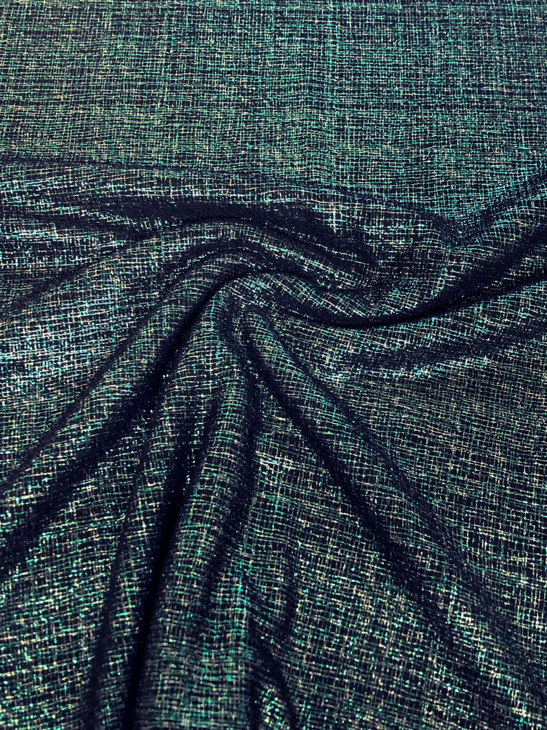 Shiny Lurex Polyester Spandex Fabric - Rose Gold, Hunter Green, 58"/60" Wide