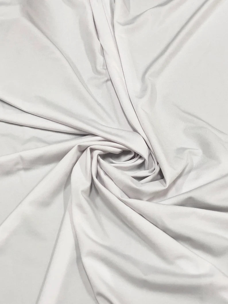 Dull Nylon Spandex Fabric - 4 Way Stretch, Light Weight, Solid Colors, Black, White, 58-60" Width