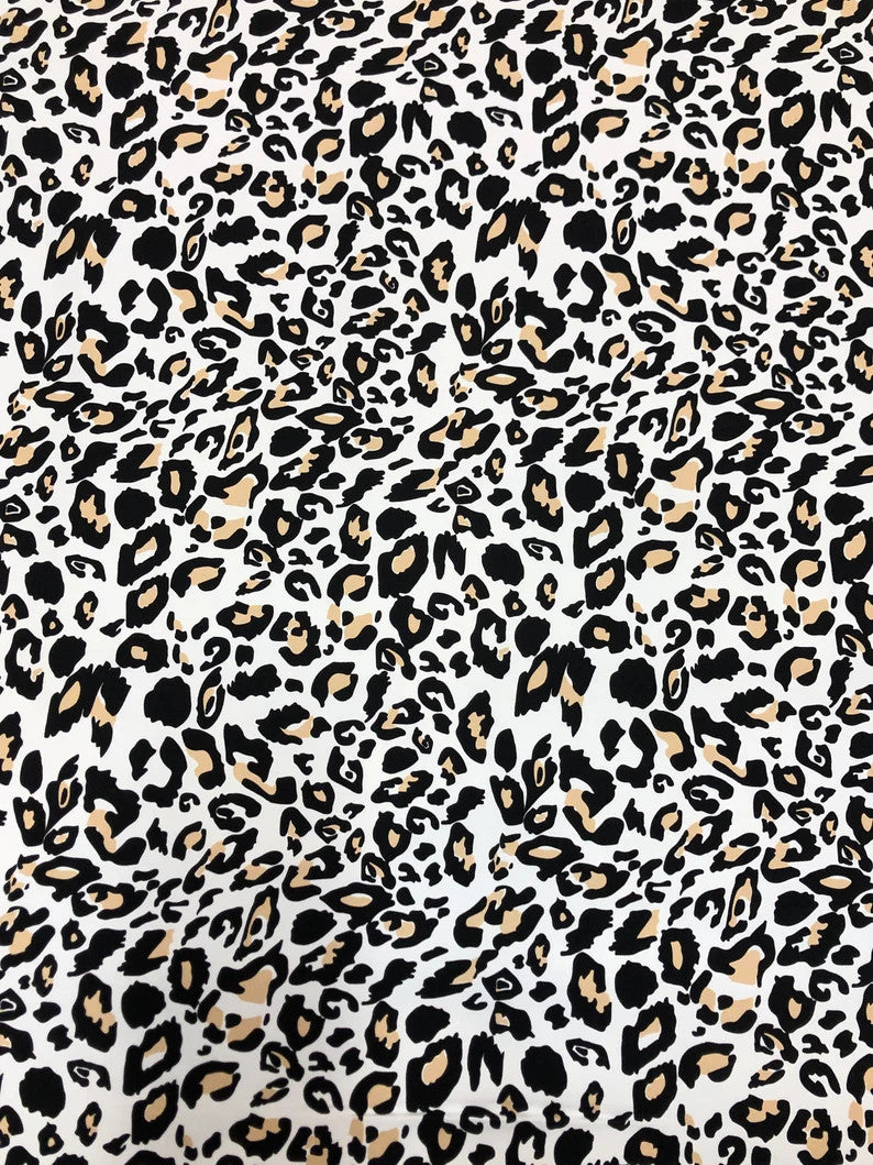 Stretch Yoga Leopard Print Nylon Spandex Fabric - Leopard Print, 58"-60" Width