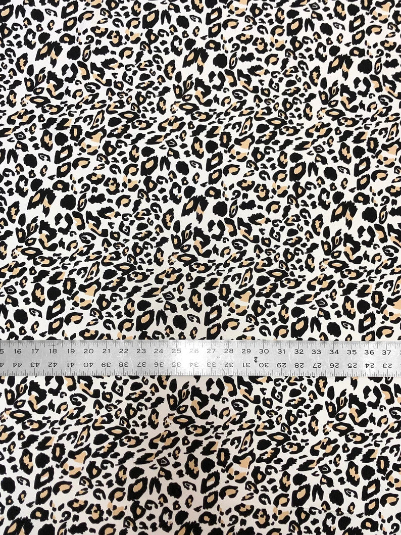 Stretch Yoga Leopard Print Nylon Spandex Fabric - Leopard Print, 58"-60" Width
