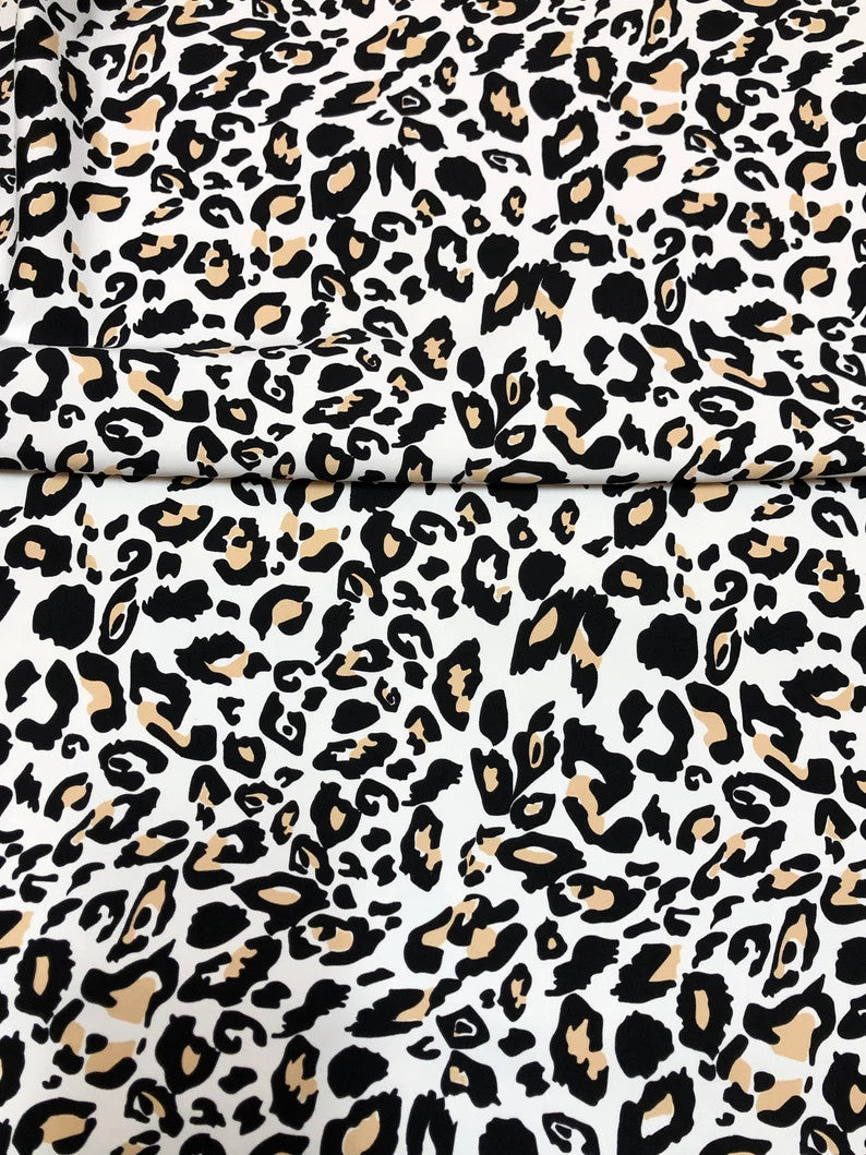 Stretch Yoga Leopard Print Nylon Spandex Fabric - Leopard Print, 58"-60" Width