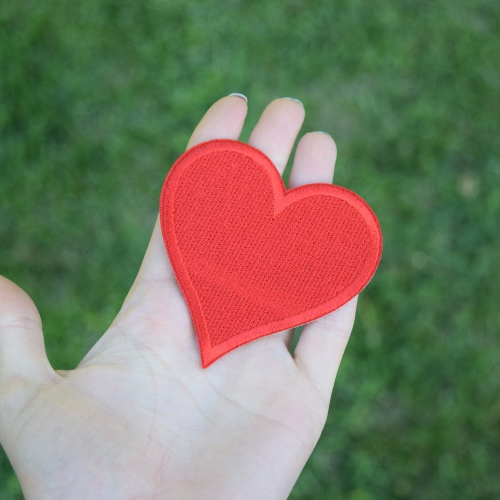 Heart Patches Iron-On Red 3 Inch