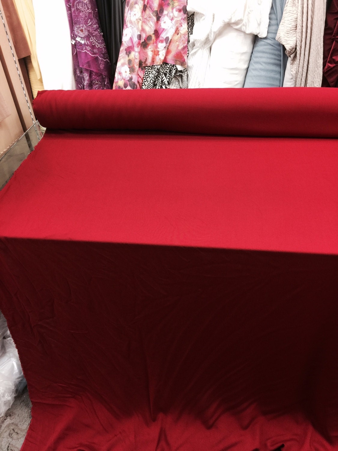 Rayon Challis Red Vampire's Kiss