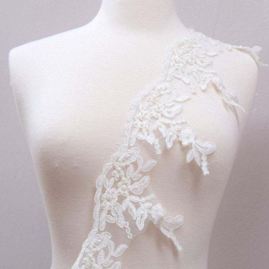 Beaded Bridal Lace Trim 5 Inch